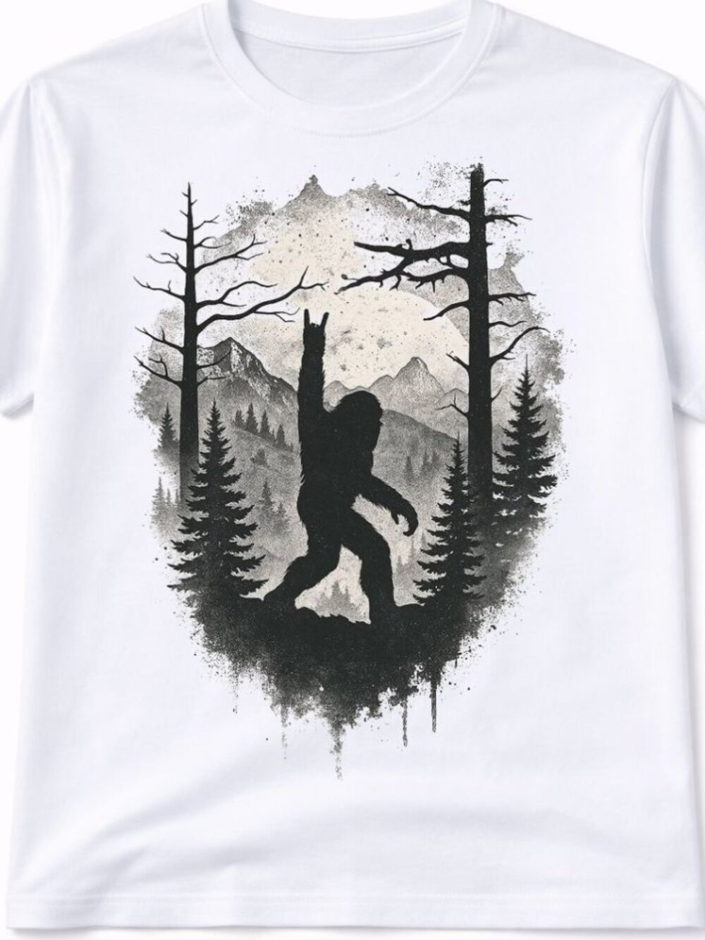 Bigfoot Sasquatch Graphic T Shirt Trendy Boutique Style Tee Mens Gifts White Top
